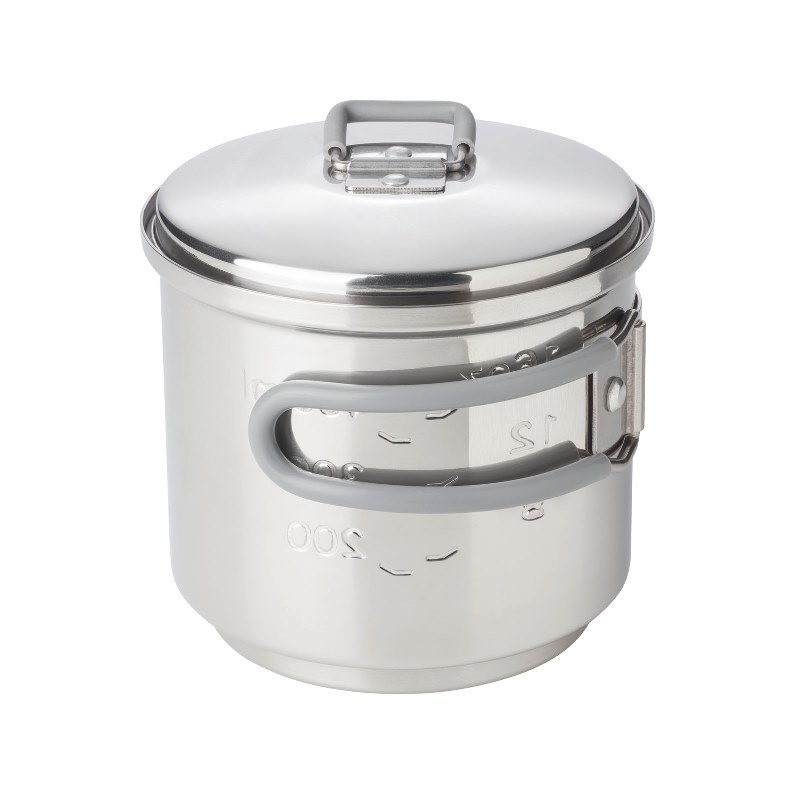 Solid fuel cook set with stainless steel pot 585ml