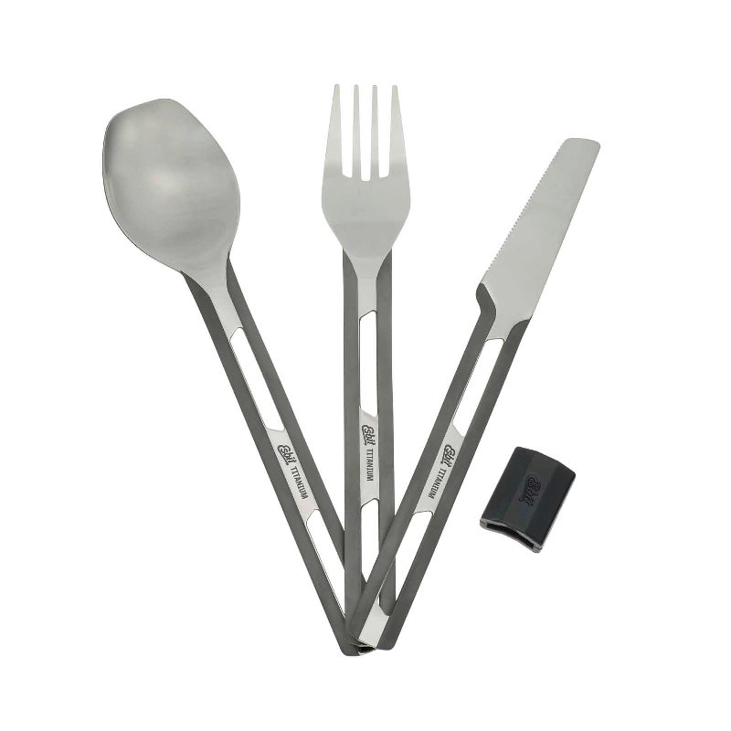 Titanium cutlery set with silicon sleeve